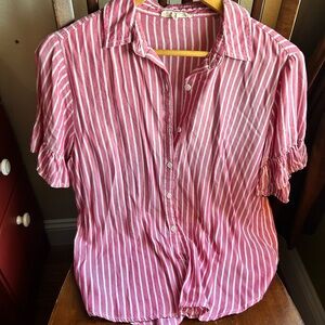 Beachlunchloung Brick and White Striped Top